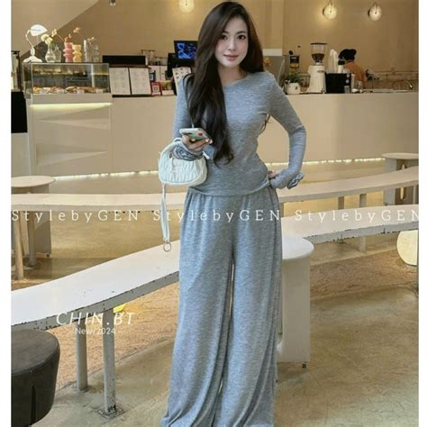 bộ thu đông nữ set đồ nữ quần dài set len tăm hoa tay nổi sang chảnh gơn phố hot trend tâm vỹ