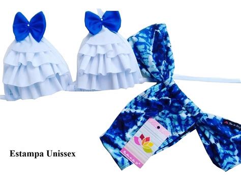 Biquini Bikini Babado Vermelho Sunga Kit Casal Moda R Em Mercado Livre