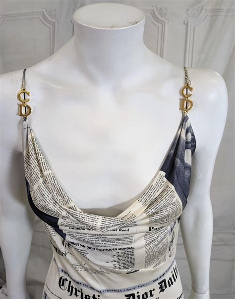 Worn In Sex And The City Iconic John Galliano Christian Dior Newsprint Dress For Sale At