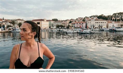 Sexy Female Wearing Black Bikini Posing Stock Photo 1908344560 Shutterstock