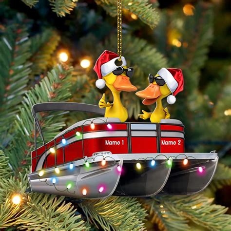 Pontoon Duck Personalized Christmas Ornament Christmas T For Co