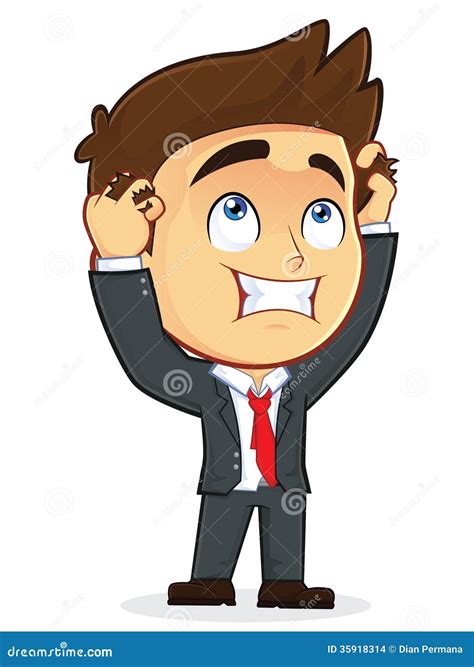 Hombre De Negocios Holding Head De La Desesperación Ilustración del