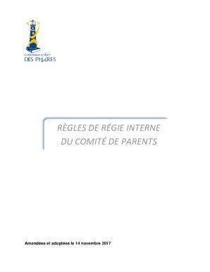 Fillable Online Rgles De Rgie Interne Du Comit De Parents Fax Email