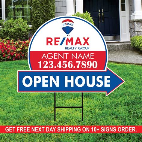 Remax Realty Open House Arrow Shaped Yard Signs X Sided