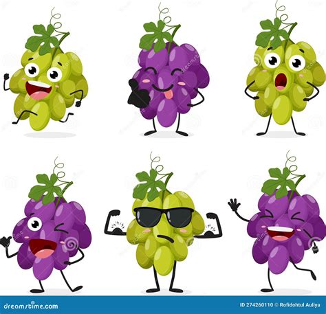 Fun Cute Bunch Banana Cartoon Characters Vector Illustration Isolated