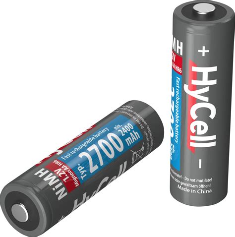 HyCell HR06 2700 AA Battery Rechargeable NiMH 2400 MAh 1 2 V 4 Pc S