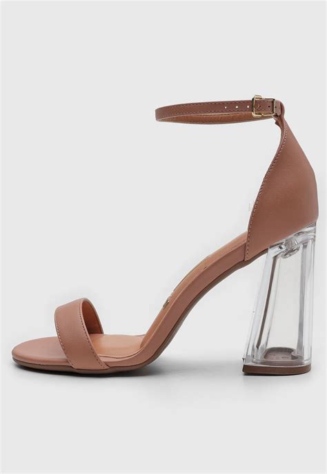 Sandália Vizzano Salto Acrílico Nude Compre Agora Dafiti Brasil
