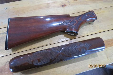 Remington 1100 12ga Walnut Stock Set ROUGH Chipped Wood At The Wrist