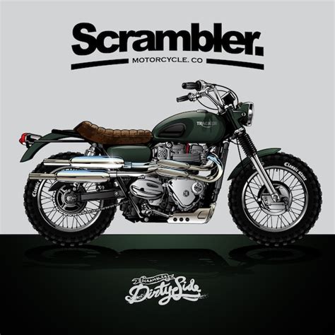 Affiche De Moto Vintage Srambler Vecteur Premium