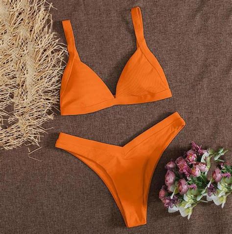 Cheap Backless Padded Skinny Summer Bikini Sexy Solid Color Women