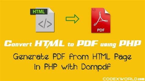 Convert HTML To PDF In PHP With Dompdf YouTube