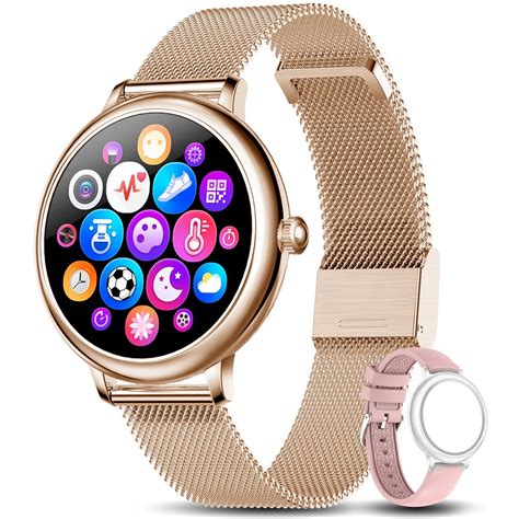 Evetane Montre Connect E Femme Or Bracelet Rose Offert Montre