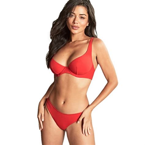 Plavky Vrchn D L Panache Swim Rossa Billie Wired Triangle Plunge Bikini Rossa Red Caresse