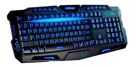 Teclado Gamer Multim Dia Luminoso Led Usb Exbom Pe As Para