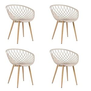 Kit 4 Cadeira Poltrona Clarice Sidera Nude Sala De Jantar Nude Leroy Merlin