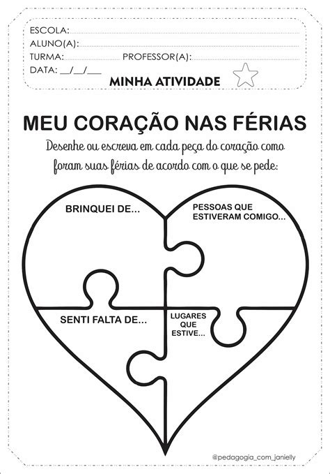 Atividade De Retorno Das Ferias Educação Infantil