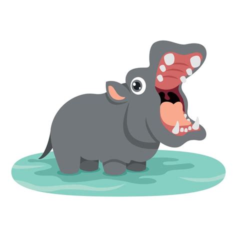 Cartoon Illustration Of A Hippo 13539269 Vector Art at Vecteezy