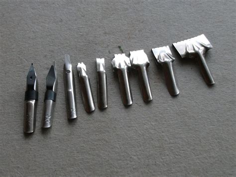 Перья плакатные набор 9шт для туши чернил черчения рисования металл ...