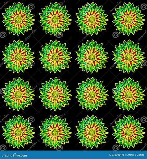 Abstract And Contemporary Digital Art Colourful Floral Design Stock