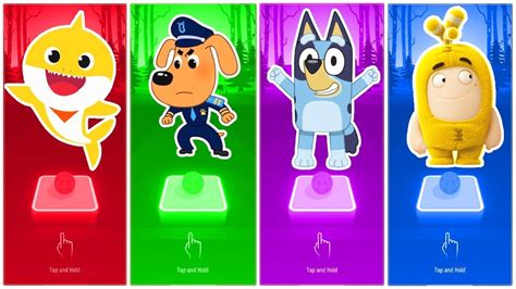 Baby Shark Sheriff Labrador Bluey Bingo Oddbods Bubbles Who Is