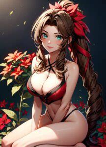 Final Fantasy Hentai Xxx Final Fantasy Vii Remake Aerith Gainsborough Smile Green Eyes