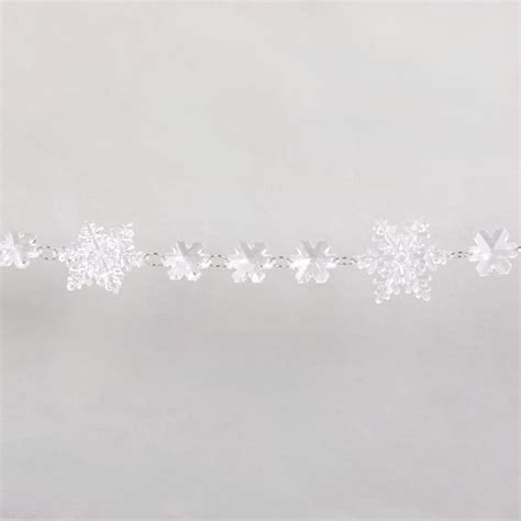 Frosted Spirit Acrylic Snowflake Christmas Garland Home Bargains
