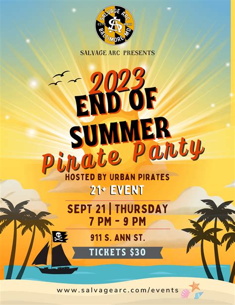 Salvage Arc's End of Summer Pirate Party! 9/21 7p-9p | 21+ : r/baltimore