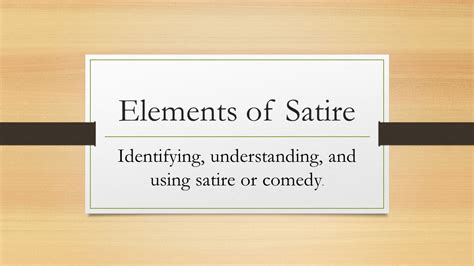 Elements Of Satire Powerpoint By Teach Simple
