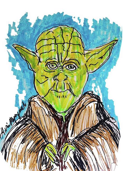 Yoda Jedi Master Star Wars 1980s Mixed Media By Geraldine Myszenski