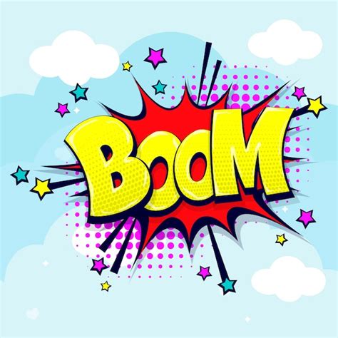 Premium Vector Boom Comic Book Style Word On Abstract Background