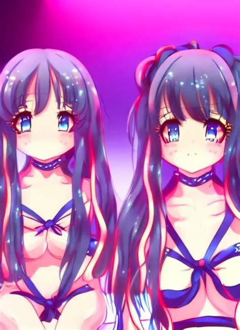 Two Beautiful Mature Idols Performing On Stage Stable Diffusion