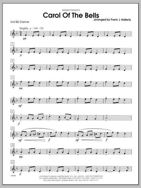 how to play carol of the bells on clarinet