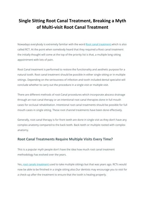 Ppt Single Sitting Root Canal Treatment Powerpoint Presentation Free