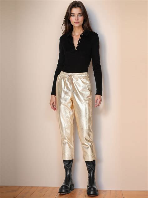 Luxe Metallic Tailored Pant Bold Elegance And Modern Style