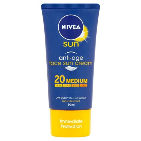 Nivea Sun Anti Age Protection Face Sun Cream Medium SPF 20 50 Ml EBay