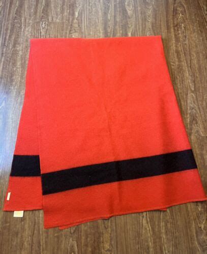 Orrlaskan 100 Wool Orr Felt And Blanket Red Black Strip 87 X 69 Vintage