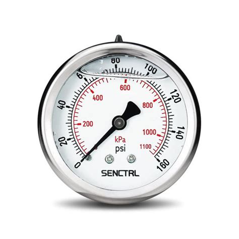 Getuscart Senctrl Psi Glycerin Liquid Filled Air Pressure Gauge