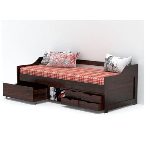 Polished Wood Diwan Bed With Storage Shape Rectangular At Best Price