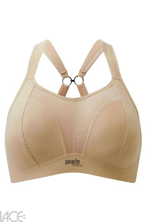 Panache Sport Sports Sports Bra Non Wired E H Cup Latte Lace Lingerie