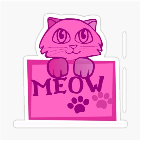 Pink Cat Sticker For Sale By Zipclop Redbubble