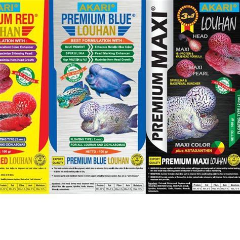 akari premium blue yellow red maxi louhan pro channa predator lohan