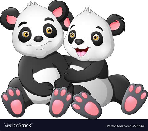 Panda Couple Vector Hd Images Cute Couple Panda With