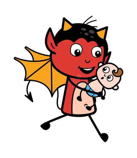 A Baby Devil Cartoon Character Stock Vector - Illustration of blue ...