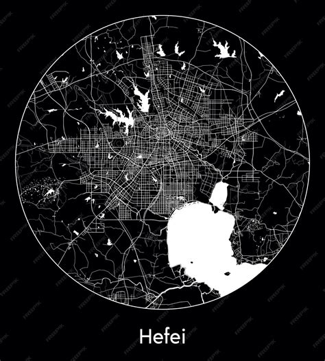 Premium Vector | City map asia china hefei vector illustration