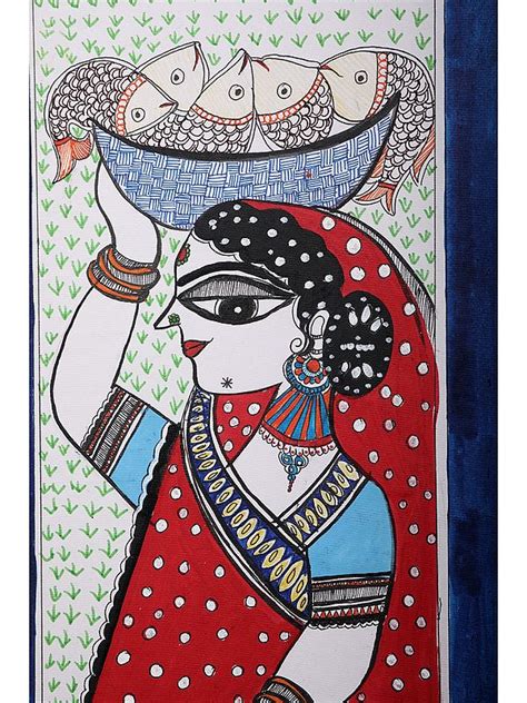 Fish Seller Handmade Paper By Ajay Kumar Jha Exotic India Art