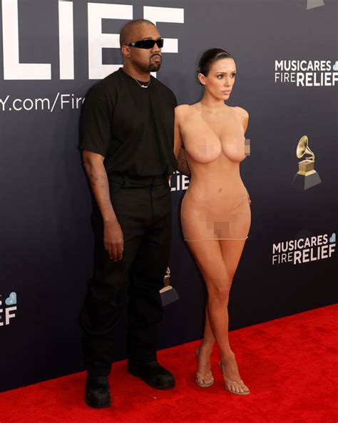 Kanye Wests Wife Bianca Censori Wore A Literal Naked Dress To The Grammys