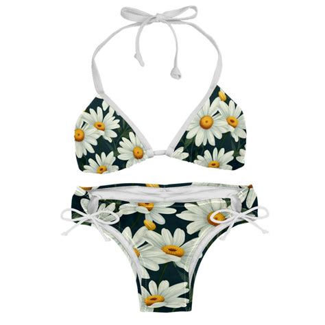 Daisy Detachable Sponge Adjustable Strap Bikini Set Two Pack Swim Suits For Versatile Swim Wear