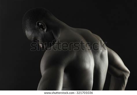 Back Naked African Boy Black Background Stock Photo Shutterstock