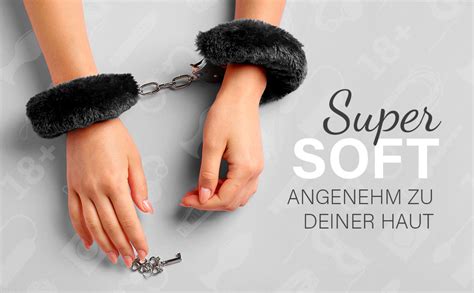 Handschellen mit Plüsch Handfesseln Sex Spielzeug für Paare Karneval Kostüm Polizei Kinder