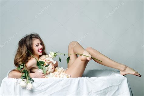 Naked Woman With Rose Stock Photo By Tverdohlib 92878120